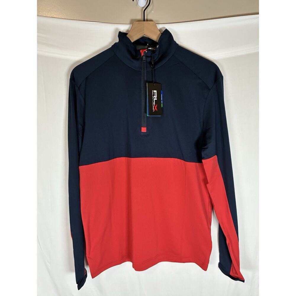 Ralph Lauren RLX New Men Golf Sport 1/4 Zip Pullover Shirt Sz Large Retail $128
